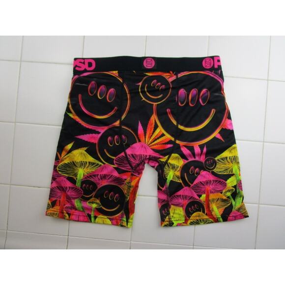 PSD Dazed Men's Medium Underwear Boxer Briefs Mushroom Smiley Face - Picture 2 of 3